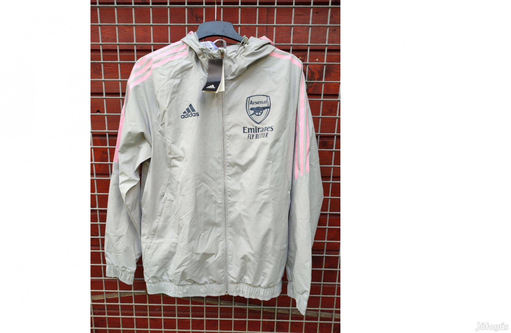 Arsenal eredeti adidas szürke pink kapucnis dzseki (M-es)