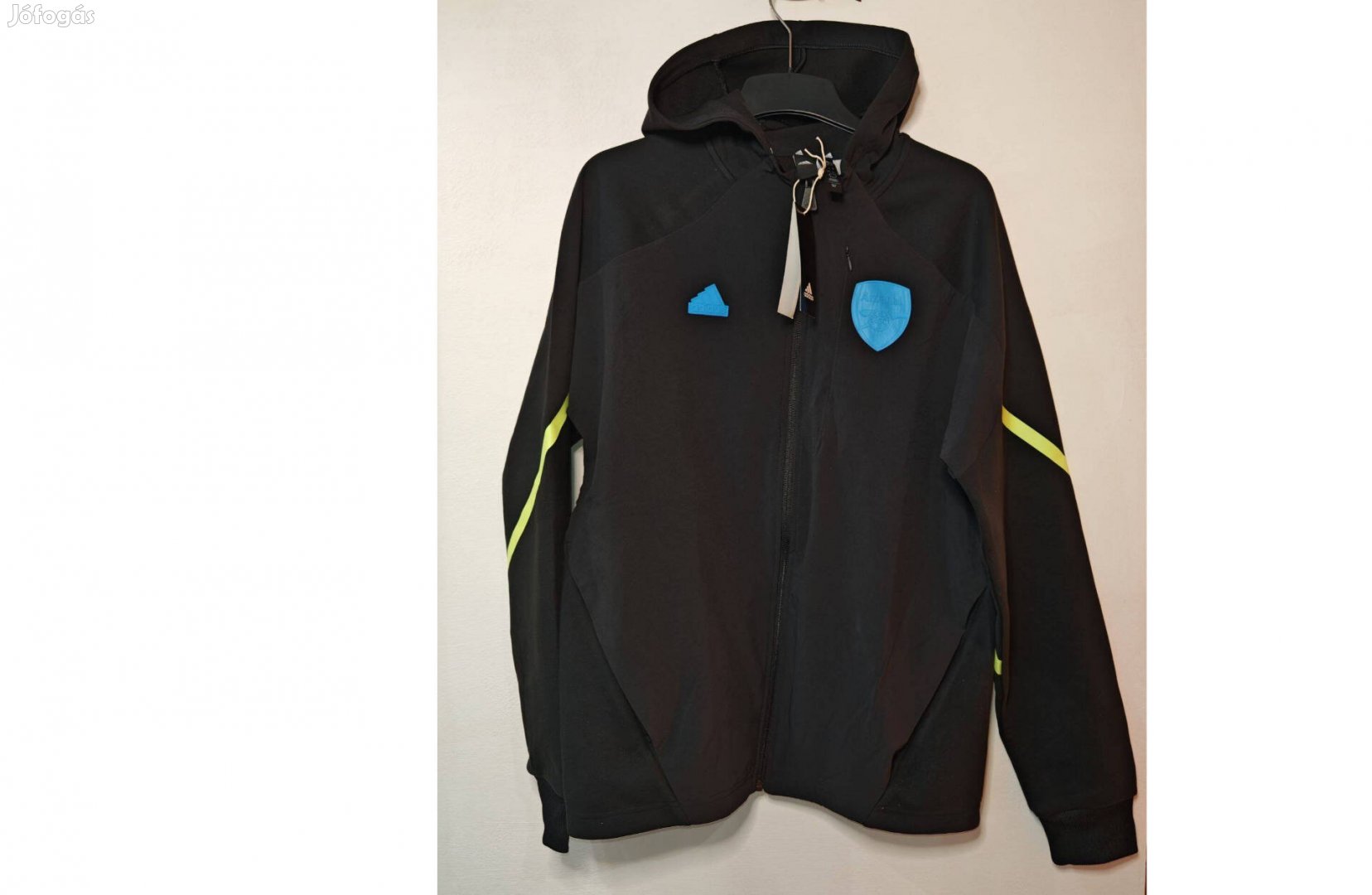 Arsenal eredeti kék fekete adidas kapucnis felső M