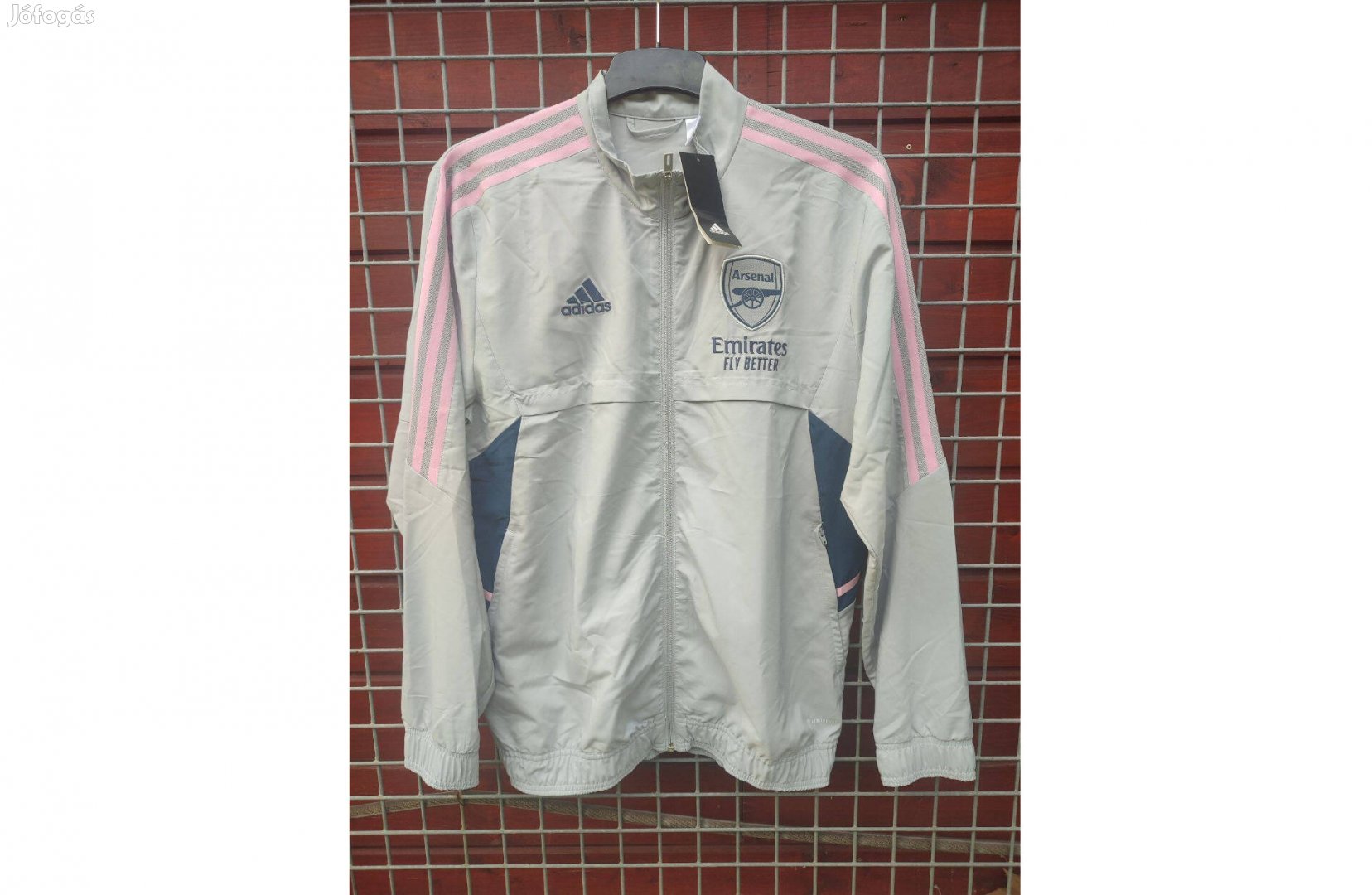 Arsenal eredeti szürke pink adidas cipzáras felső M