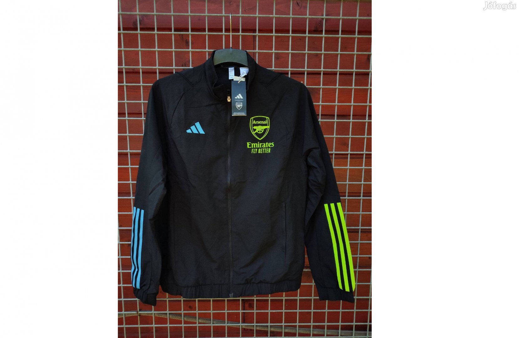 Arsenal fekete eredeti adidas cipzáras felső (M)