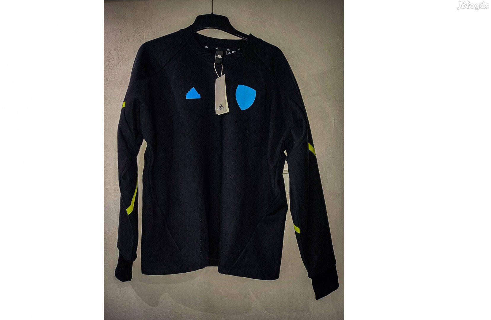 Arsenal fekete kék neon eredeti adidas pulóver (M)