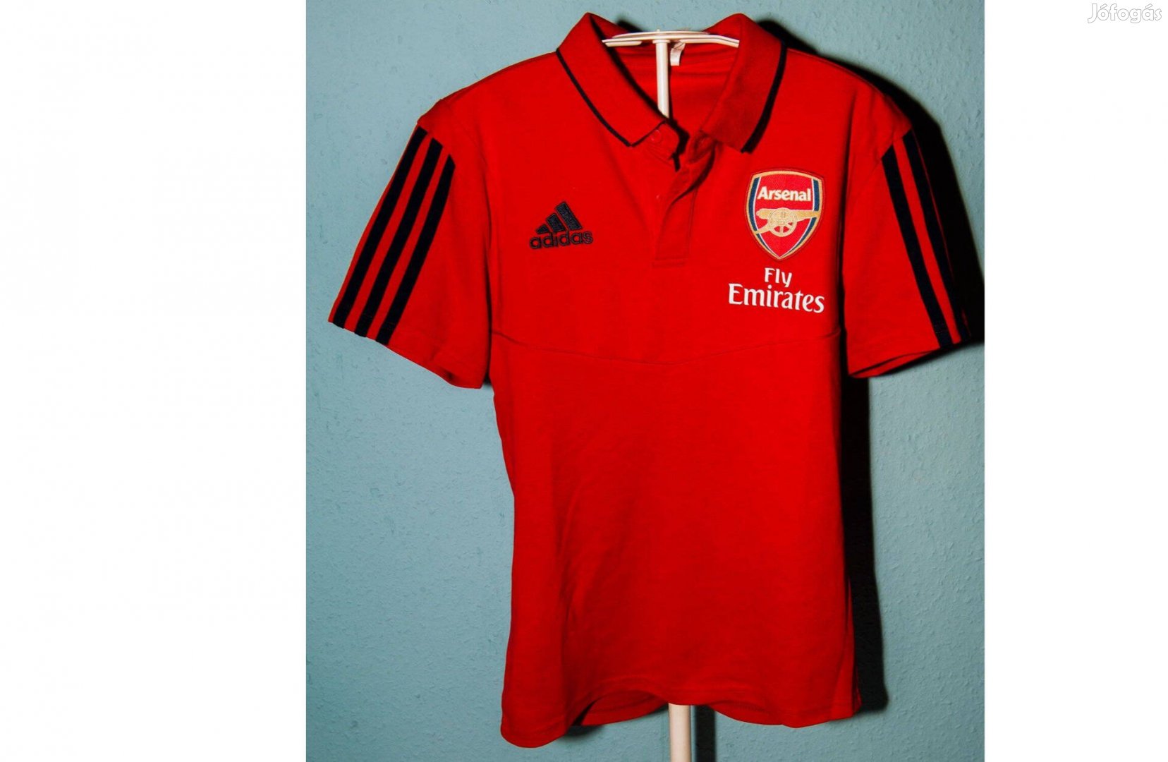 Arsenal piros eredeti adidas galléros póló (XS)