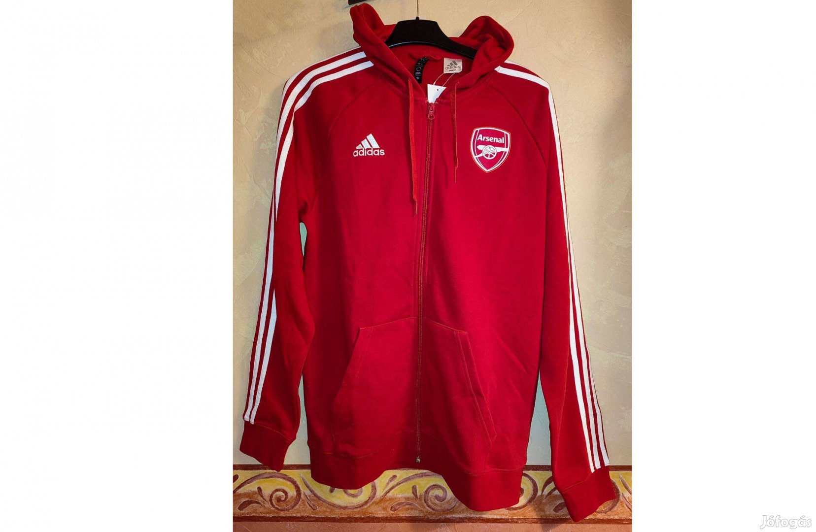 Arsenal piros eredeti adidas kapucnis felső (M)