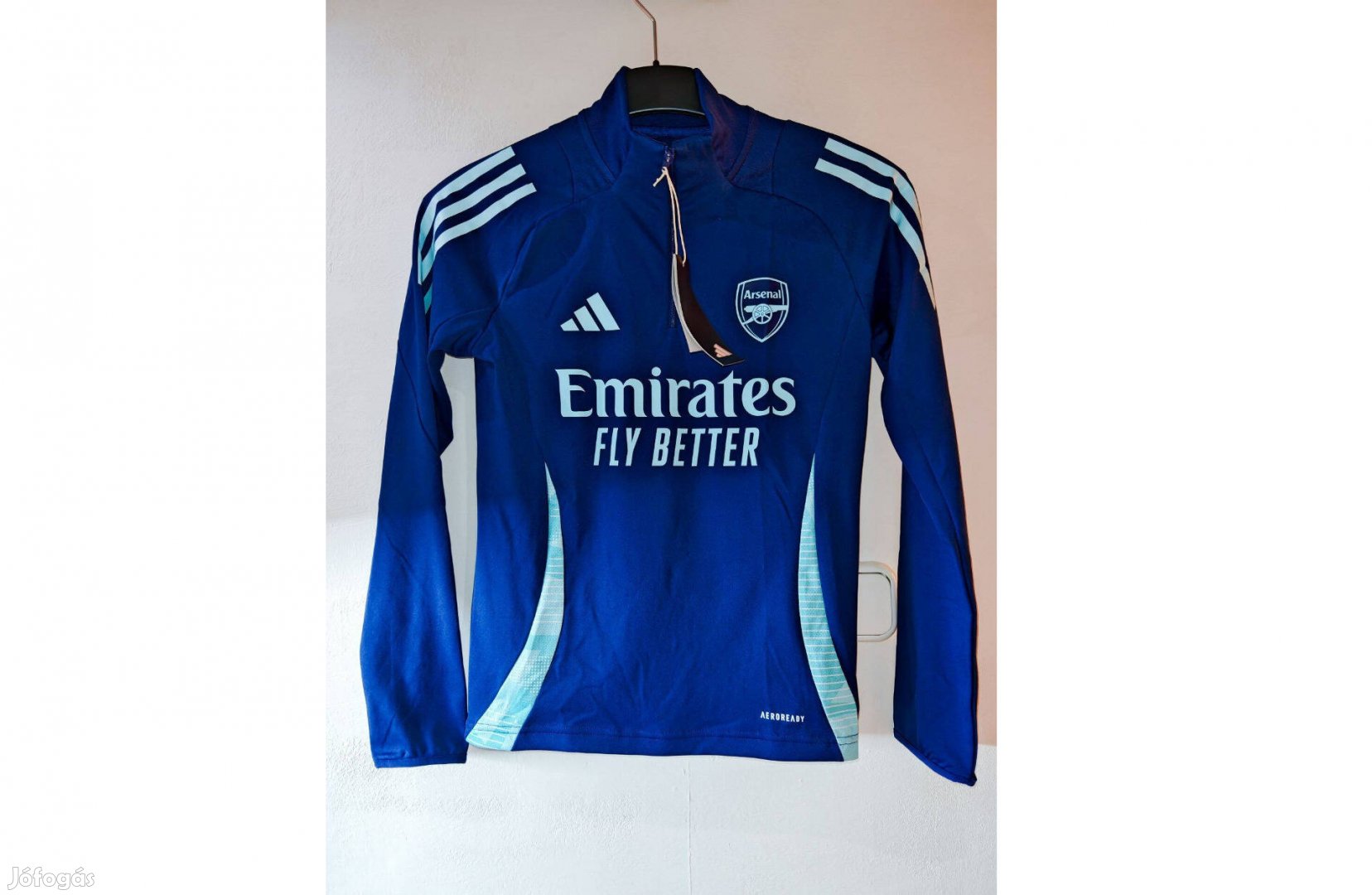 Arsenal sötétkék eredeti adidas cipzáras nyakú gyerek felső (M,