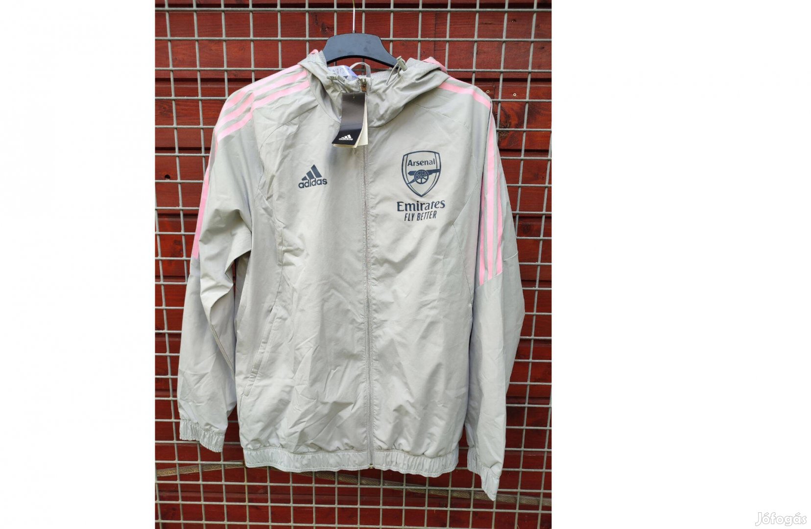 Arsenal szürke pink eredeti adidas kapucnis dzseki (M)