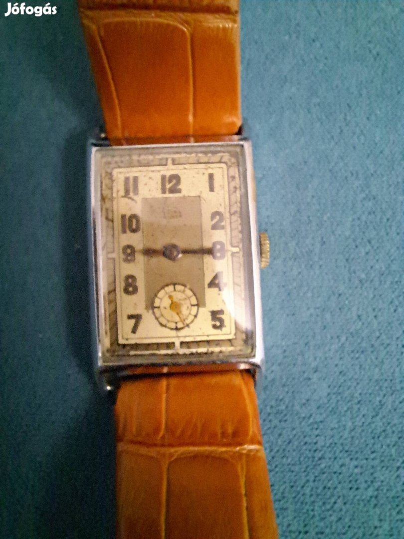 Art Deco Extra Anker férfi karóra, bőrszíjjal 