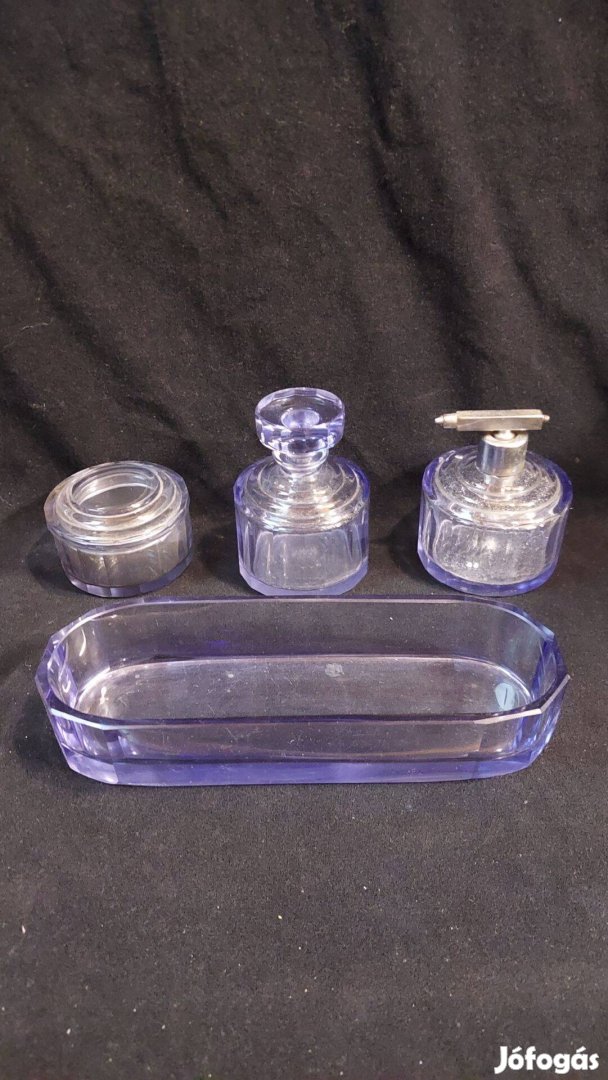 Art Deco üveg fürdőszobai készlet