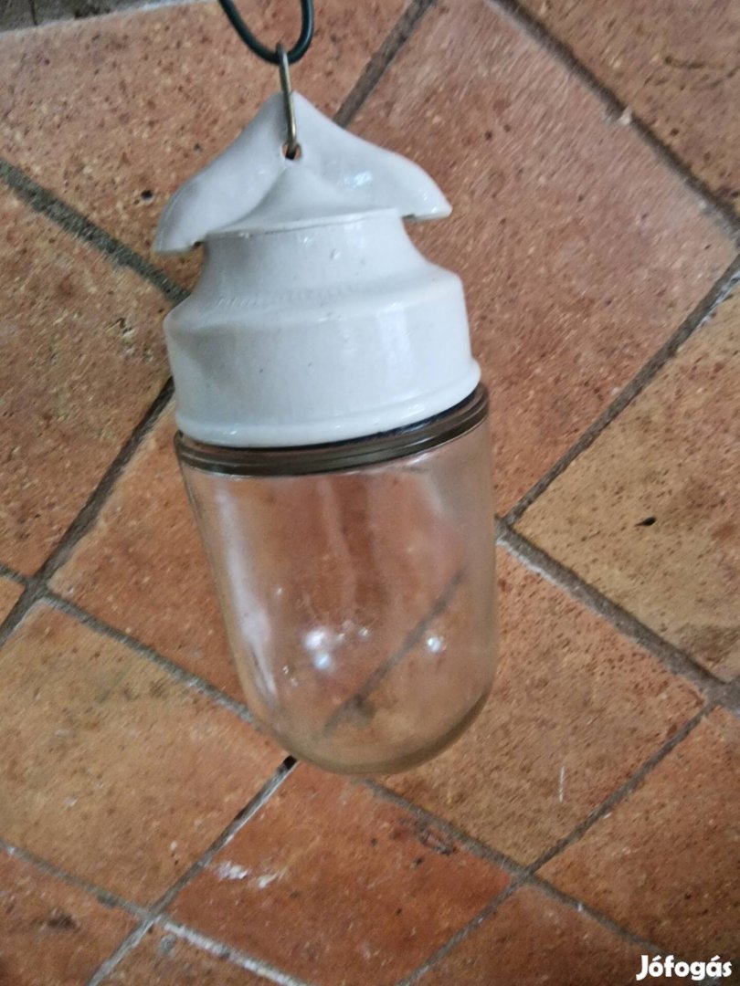 Art-deco dizájn függő lámpa régi porcelán logos lámpa