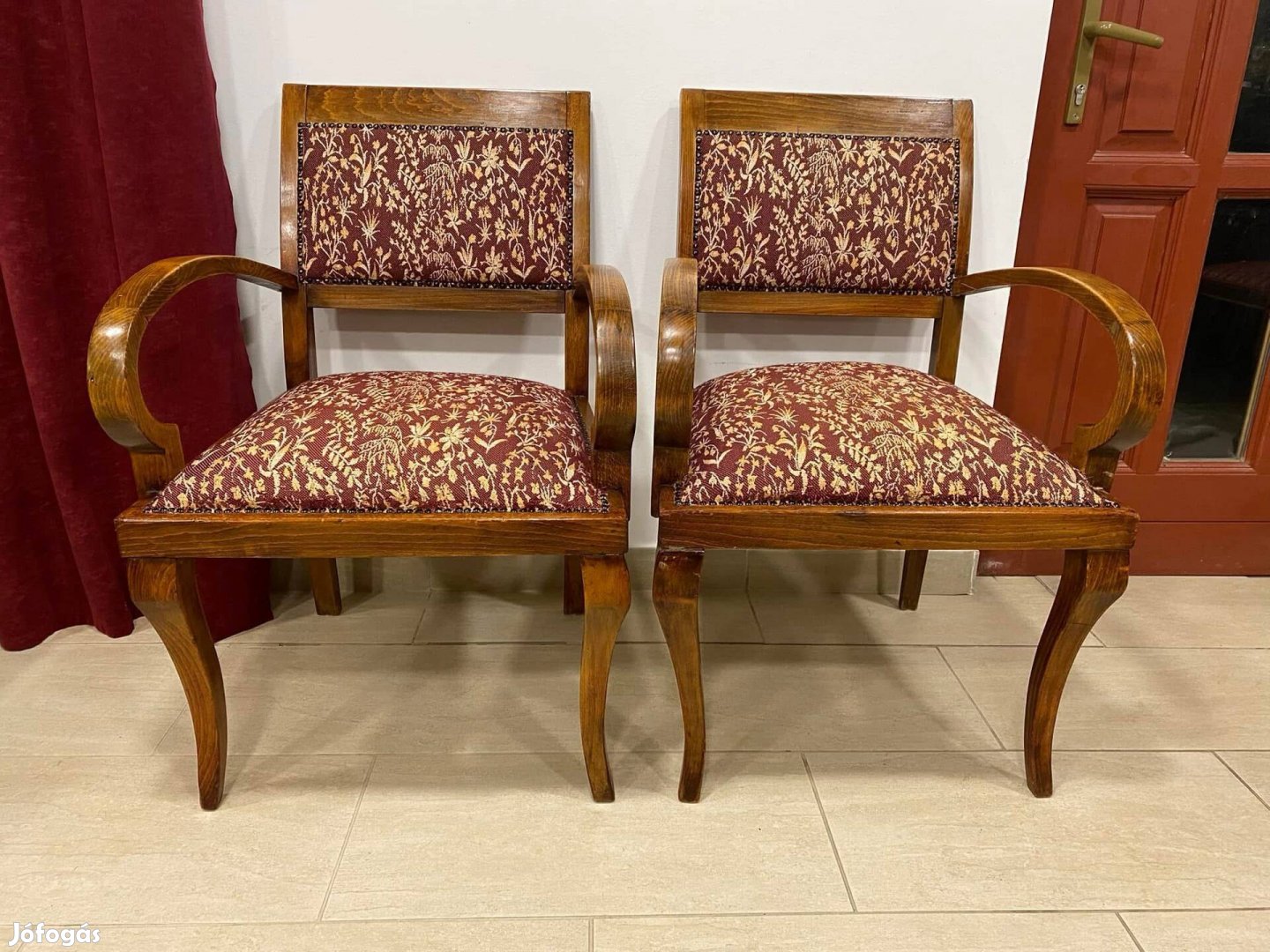 Art deco karfás szék 2 db