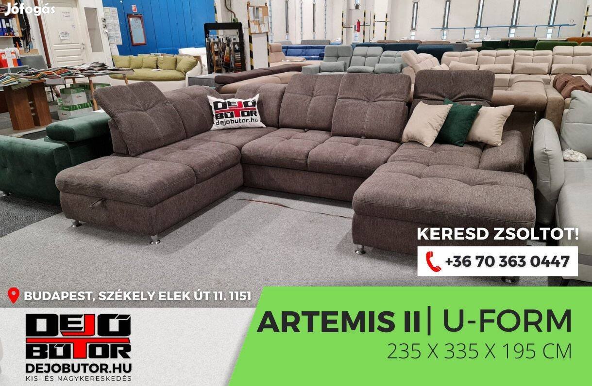 Artemis 2 barna kanapé ülőgarnitúra 235x335x195cm ágyazható