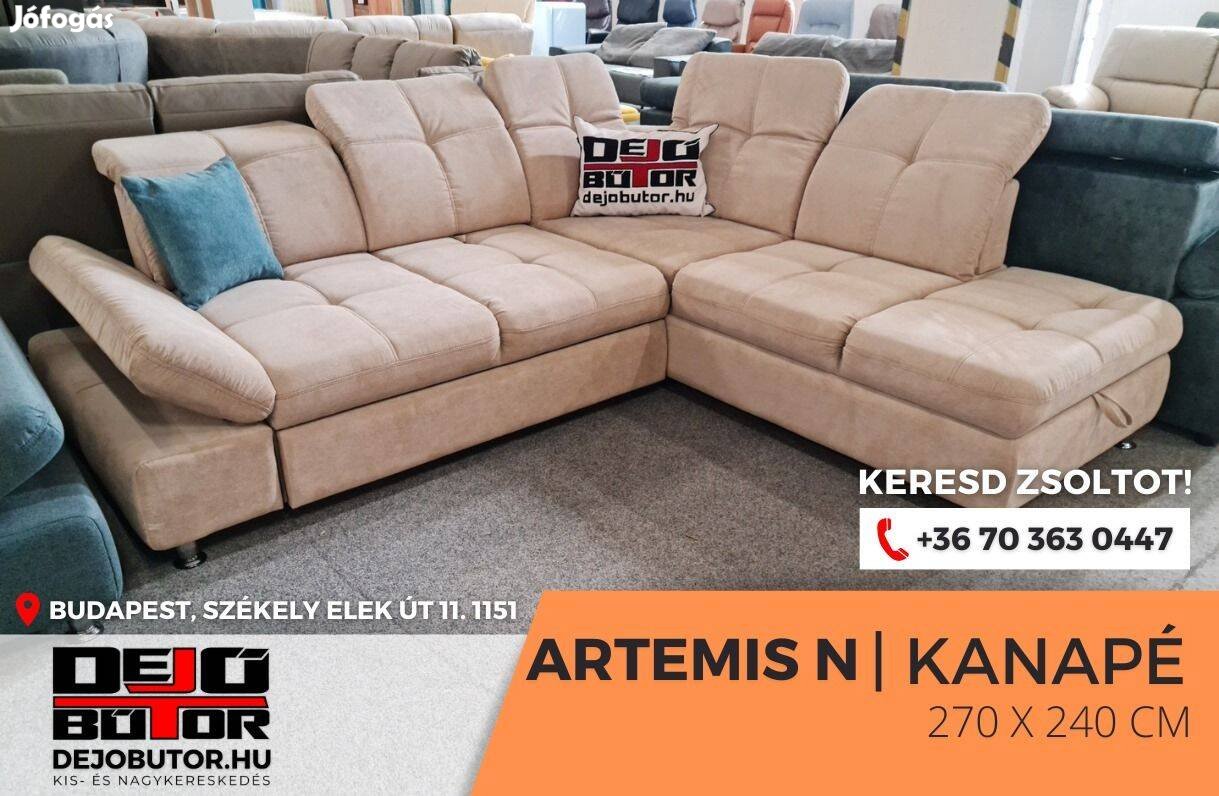 Artemis II sarok kanapé ülőgarnitúra ágyazható rugós 270x240 cm selyem