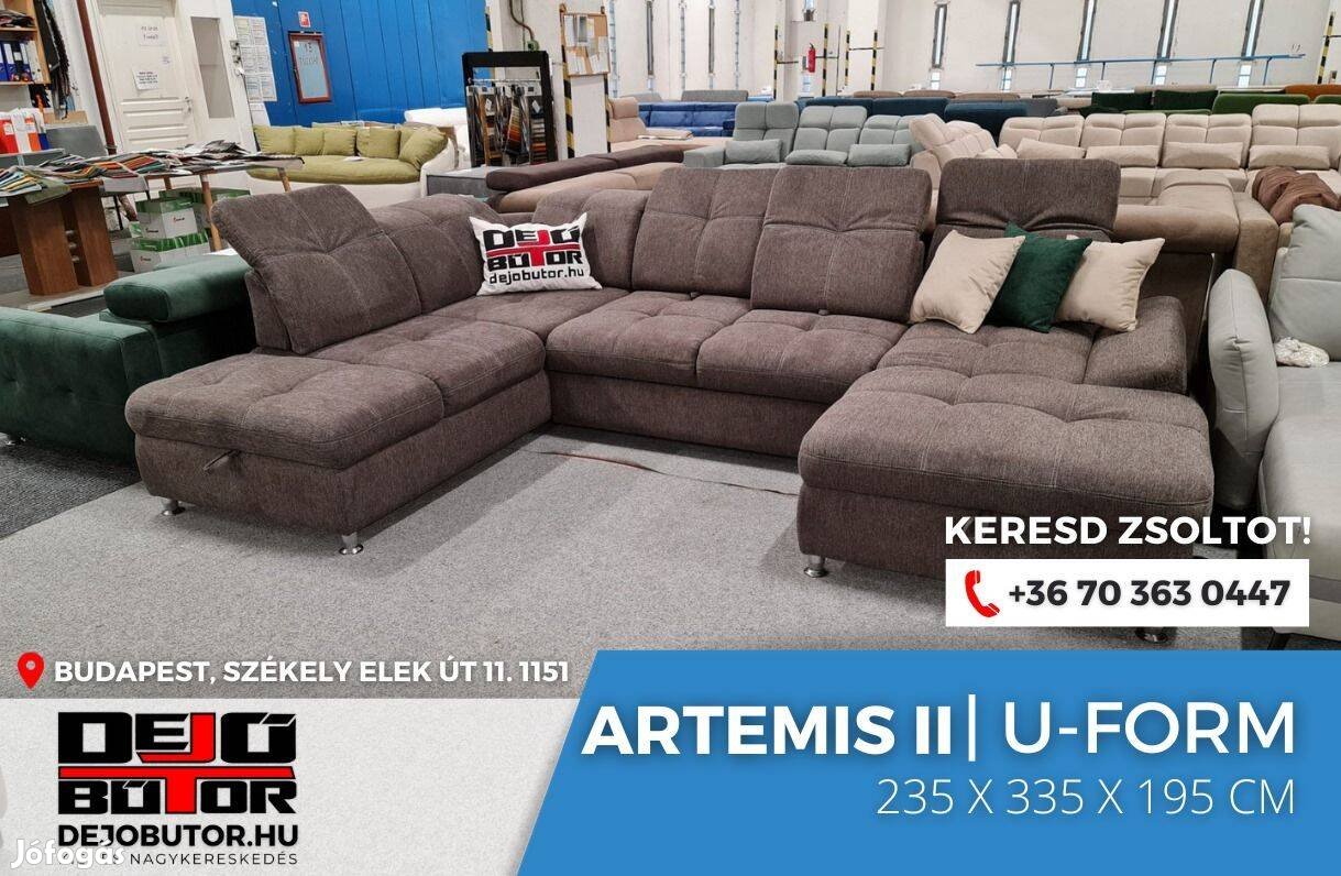 Artemis II sarok rugós ualak kanapé ülőgarnitúra 235x335x195 cm bronz