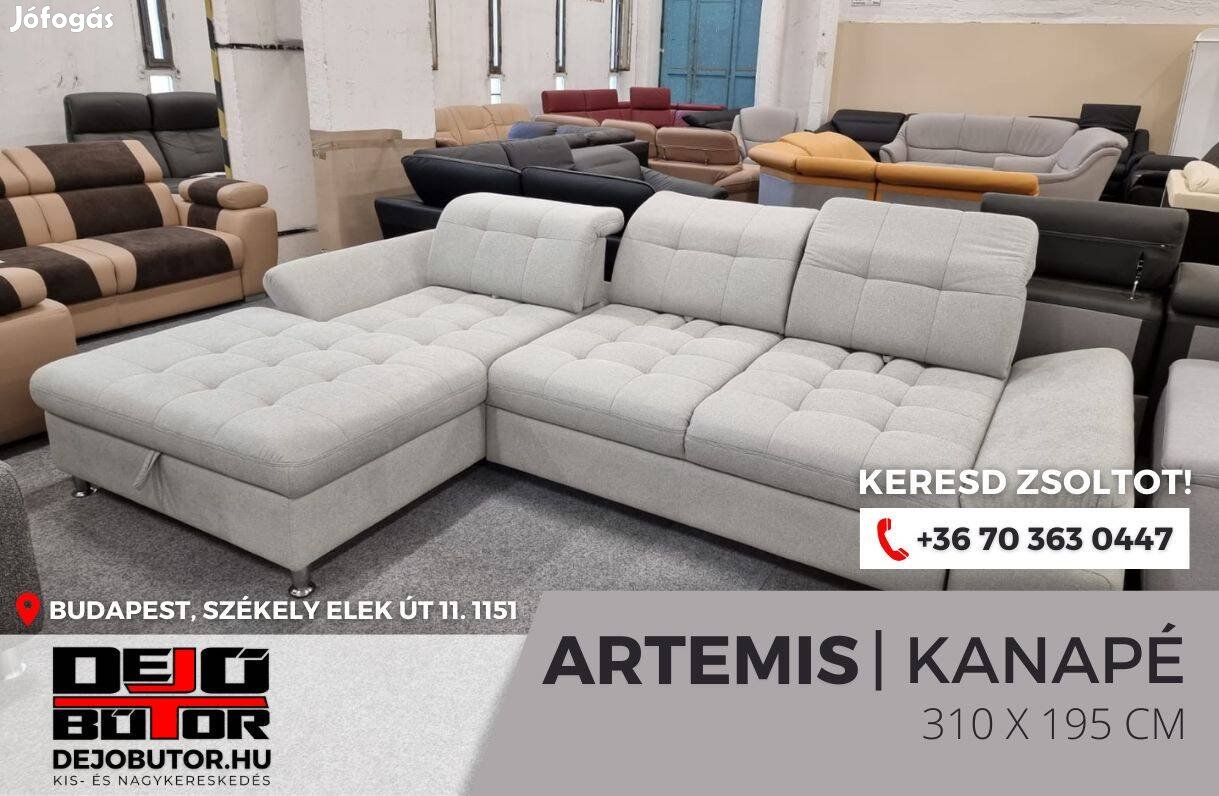 Artemis L gray relax kanapé sarok ülőgarnitúra 310x195 cm ágyazható