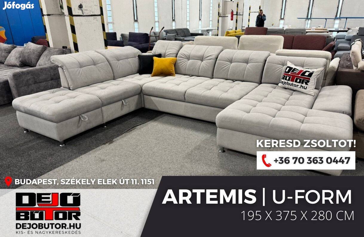 Artemis XXL sarok rugós bézs kanapé ülőgarnitúra 195x375x280 cm ualak