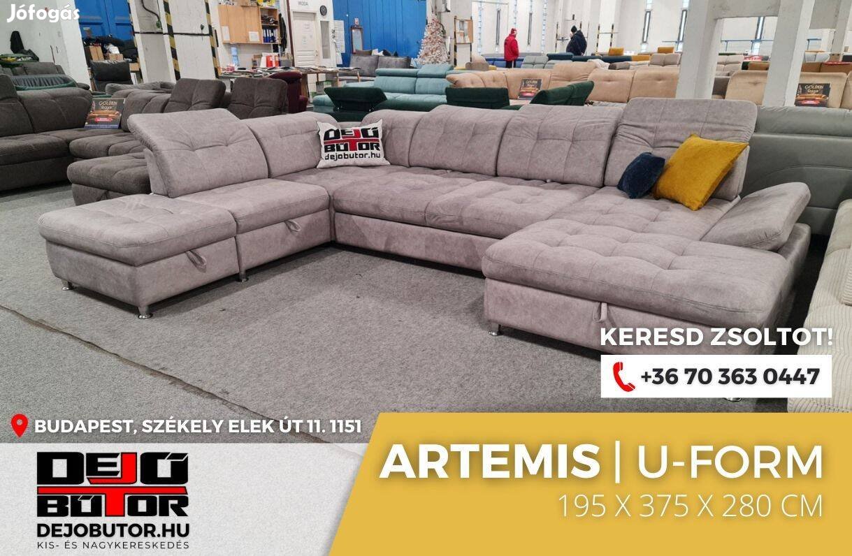 Artemis XXL sarok rugós gray kanapé ülőgarnitúra 195x375x280 cm ualak