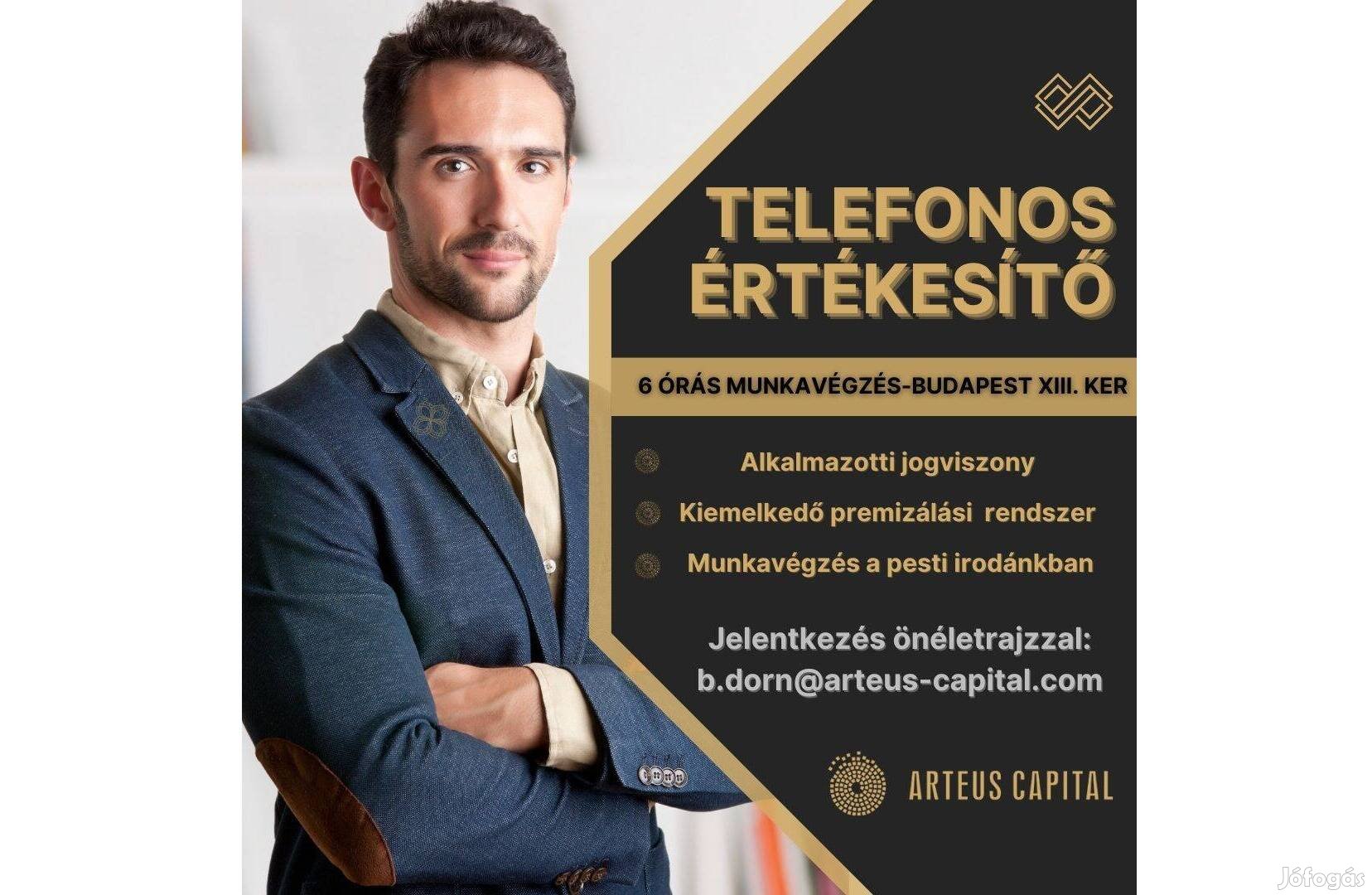 Arteus Capital-Telefonos értékesítő
