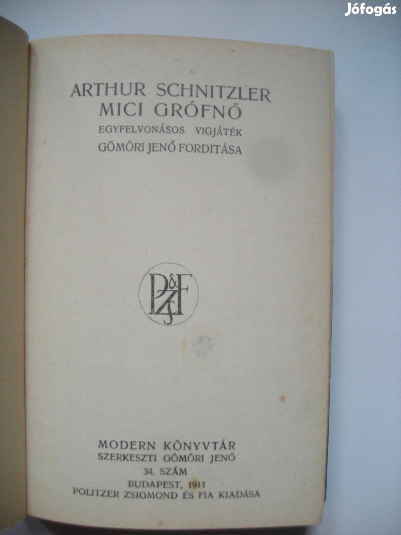 Arthur Schnitzler: Mici grófnő