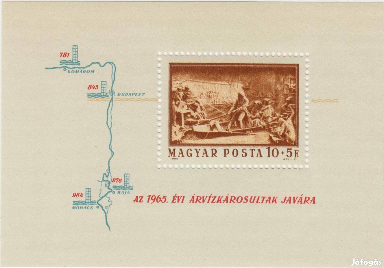 Árvíz bélyeg blokk 1965