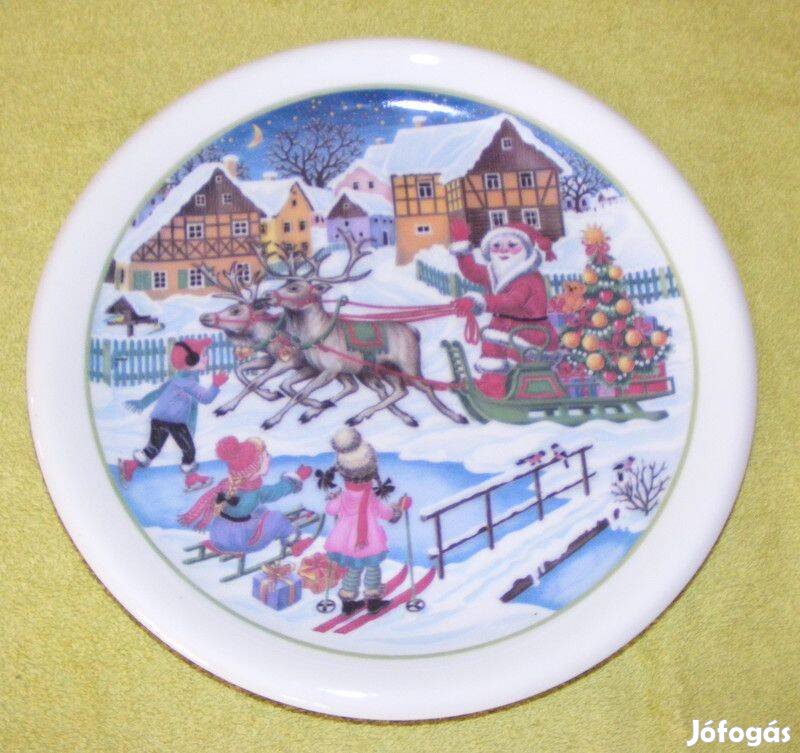 Arzberg karácsonyi télapós porcelán tányér