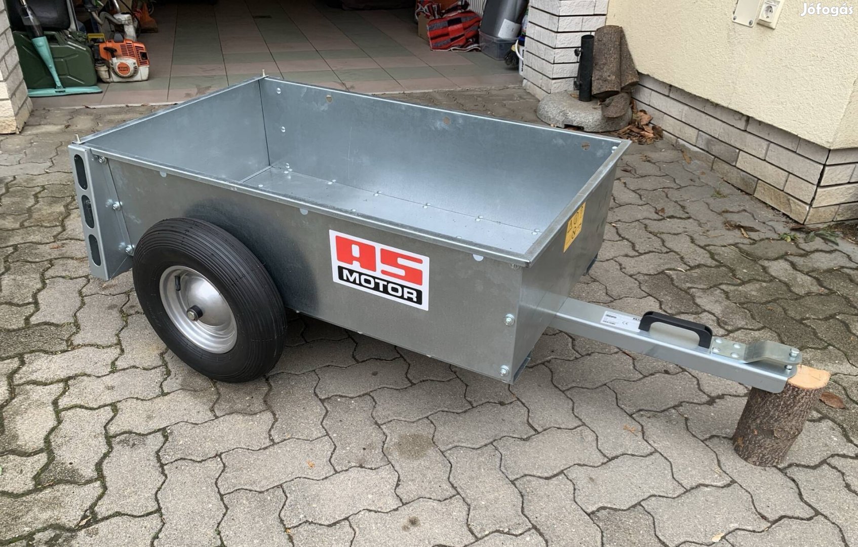 As-motor fűnyíró utánfutó pótkocsi gyári új!
