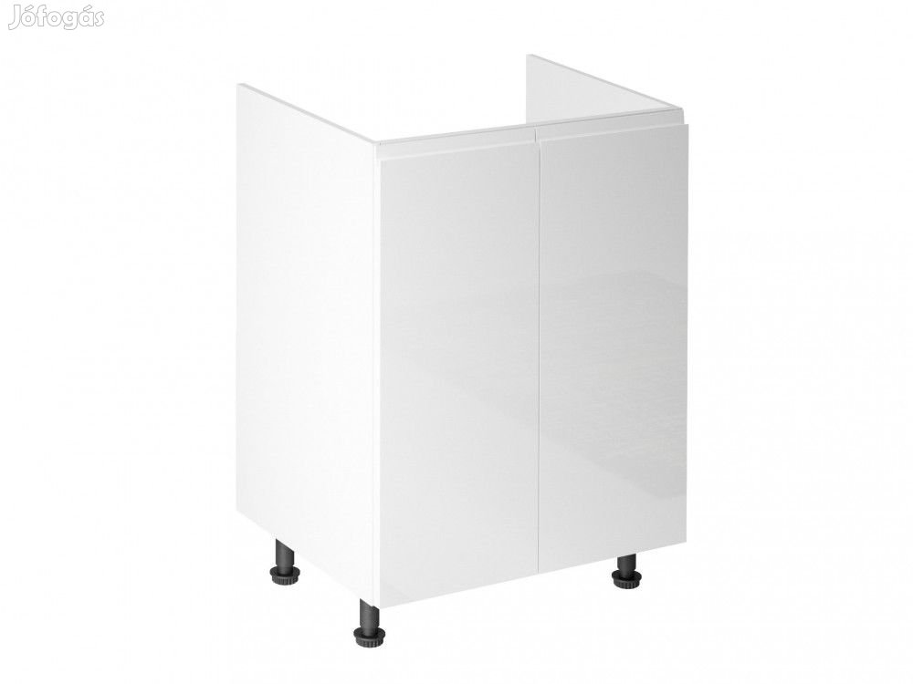 Aspen D60Z kétajtós alsó konyhaszekrény  Magasfényű Fehér N