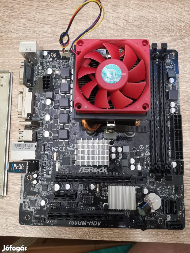 Asrock AM3+ alaplap AMD FX6300 , 6 magos CPU +hőcsöves hűtő !!