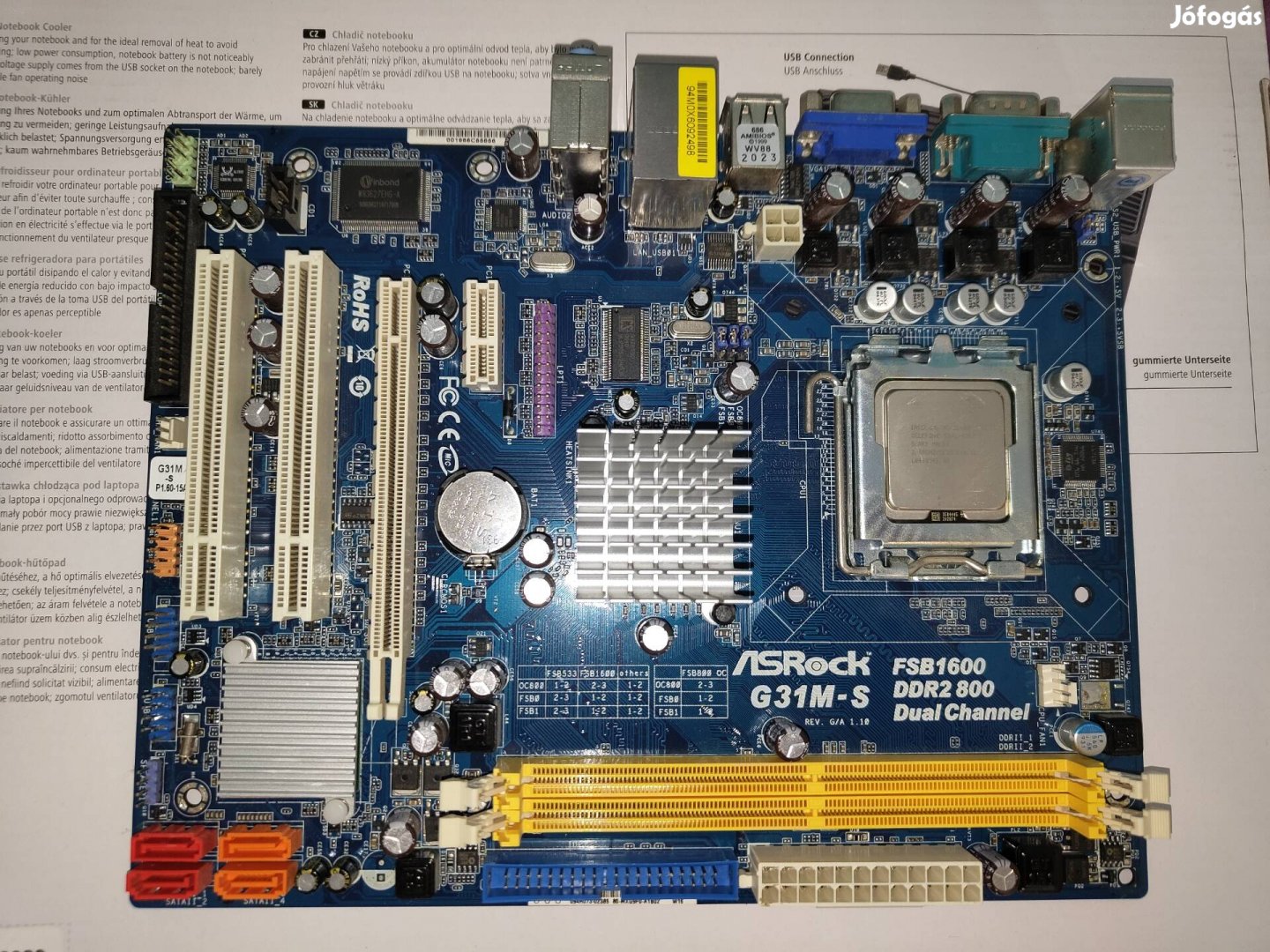 Asrock G31M-S alaplap processzorral együtt eladó