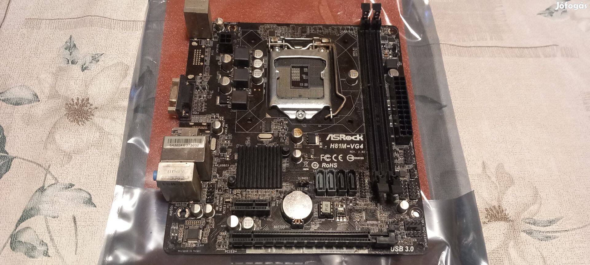 Asrock H81M-VG4 R2.0 alaplap. Hibás! De működik!