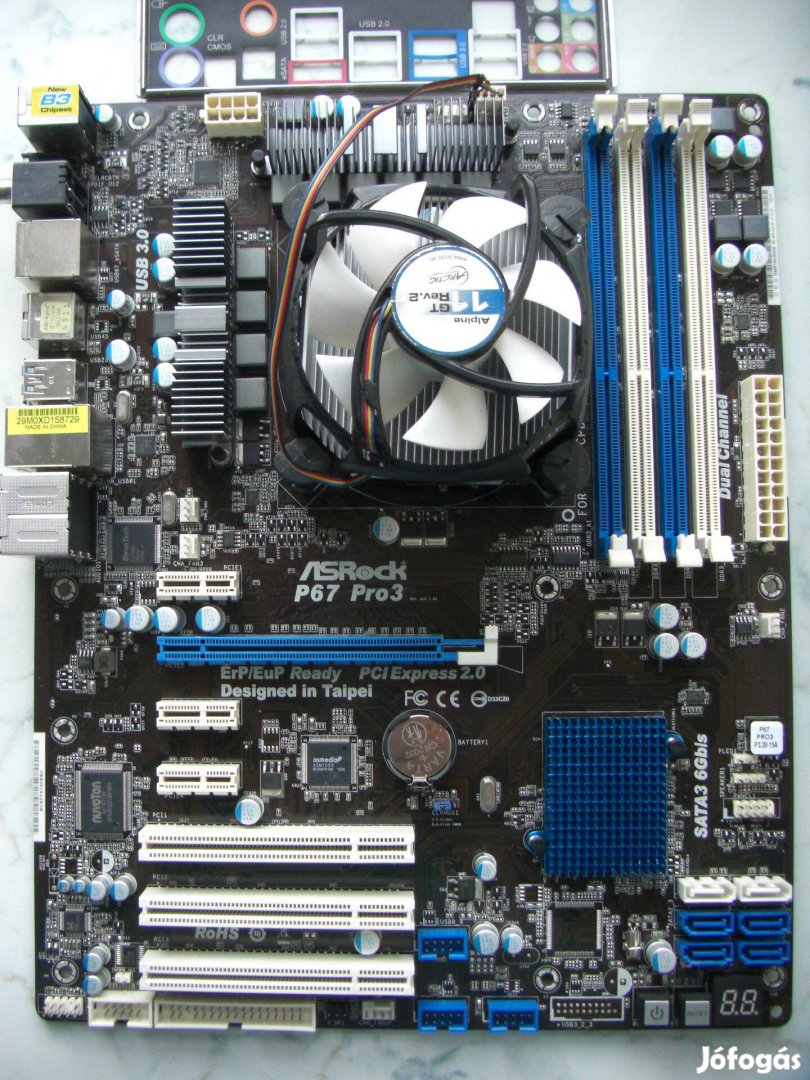 Asrock P67 Pro3 + i3-2100 + Arctic hűtő