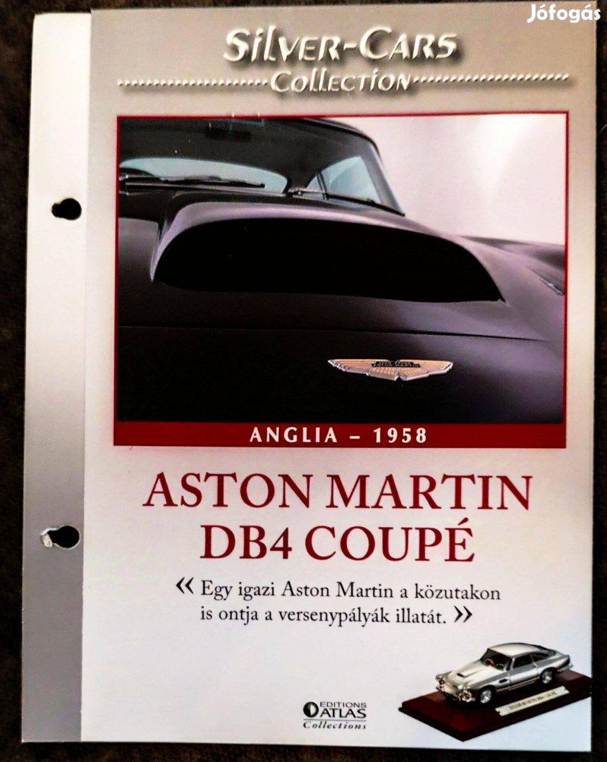 Aston Martin DB4 Coupé ATLAS Silver Cars Collection, 1:43