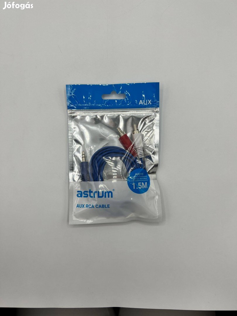 Astrum 3.5mm sztereó- RCA átalakító 1.5m, kék/piros/fekete, új