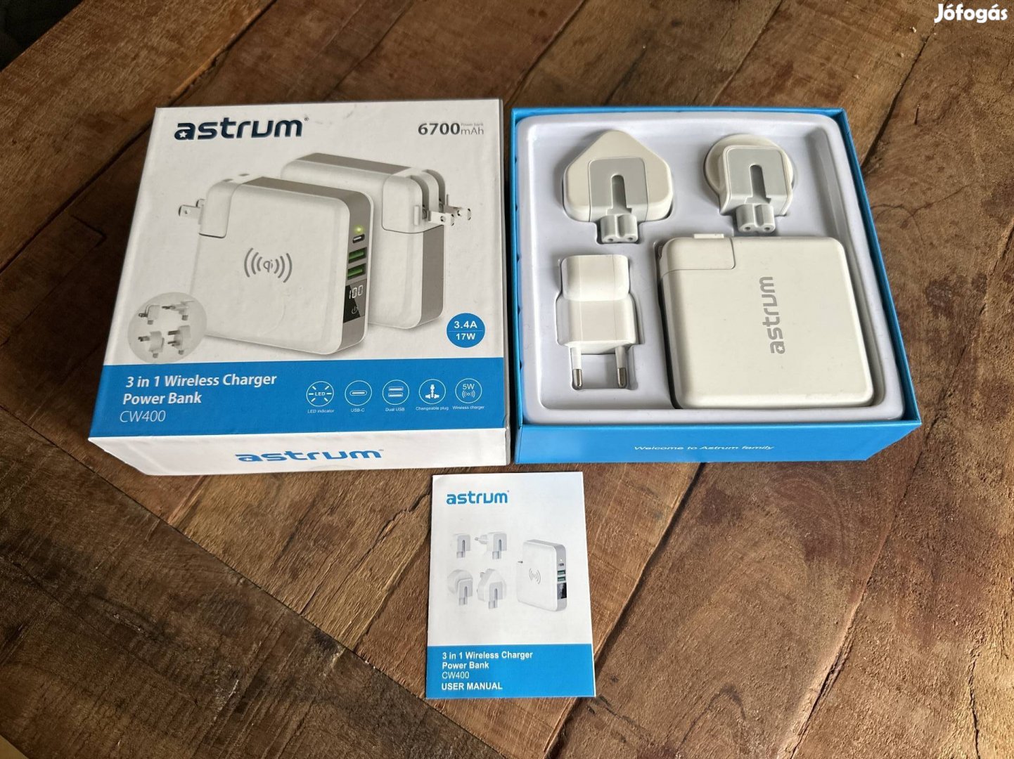Astrum 6700 mAh power bank és 17W USB töltő