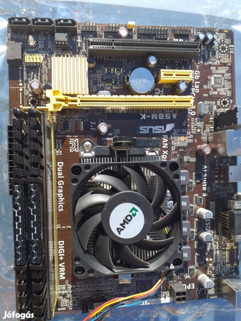 Asus A58M-K típusú alaplap, AMD A4-6300 processzor, 2x4 GB eladó
