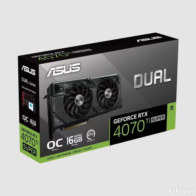 Asus Dual Rtx 4070 Ti Super OC 16GB Gddr6X (Garanciális)