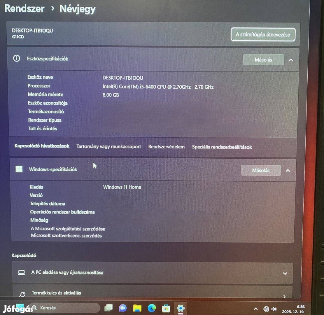 Asus Intel 6.-gen i5-ös Játékos-Pc2-Eladó