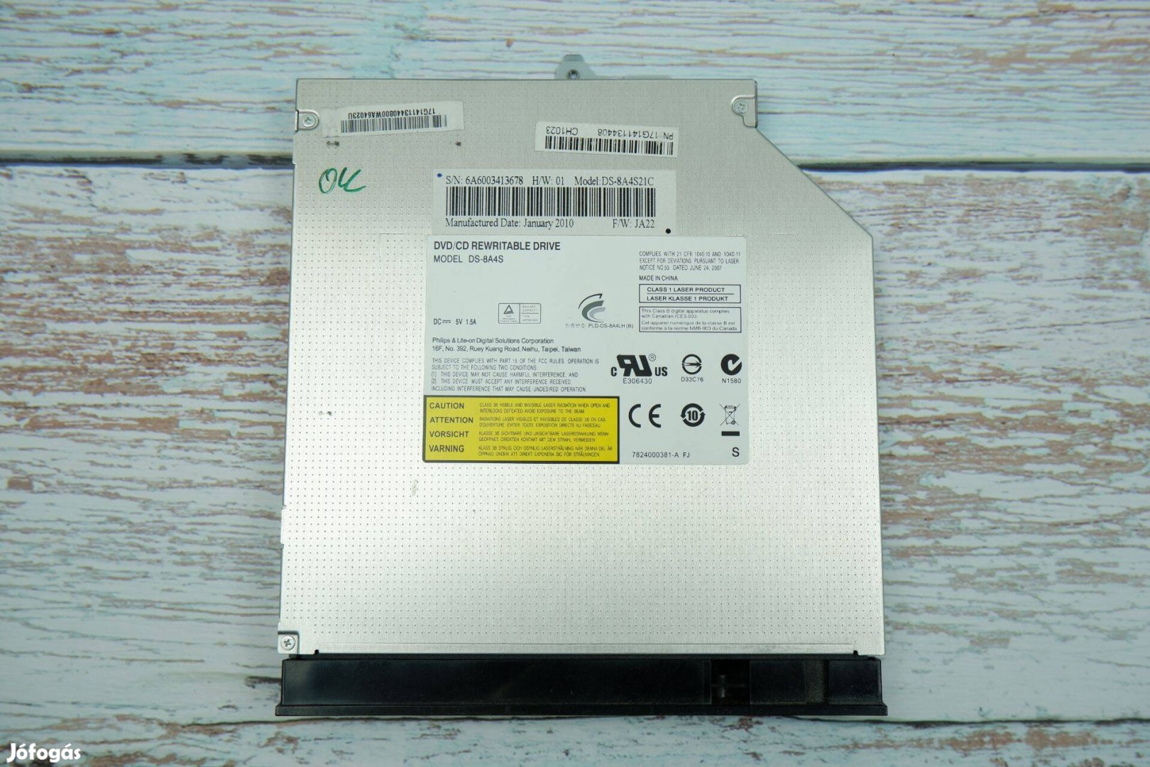 Asus Liteon laptop DVD író 12,7mm DS-8A4S