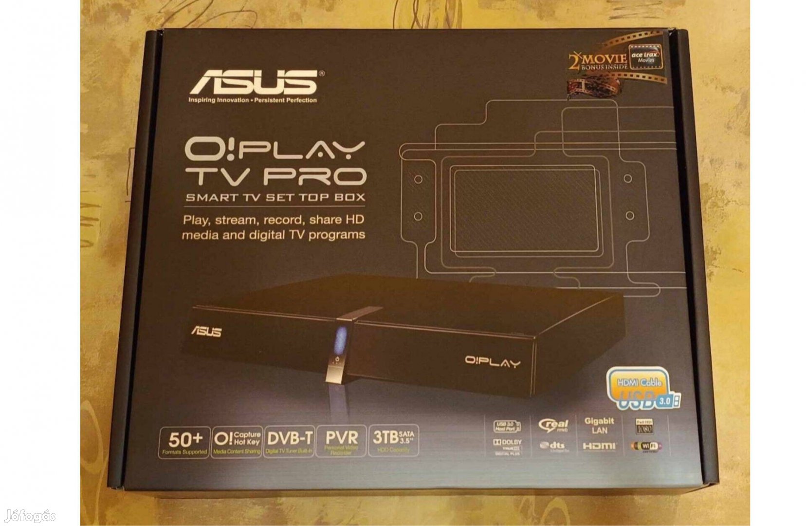 Asus O!Play TV Pro Média lejátszó, DVB-T tunerrel, és NAS funkcióval