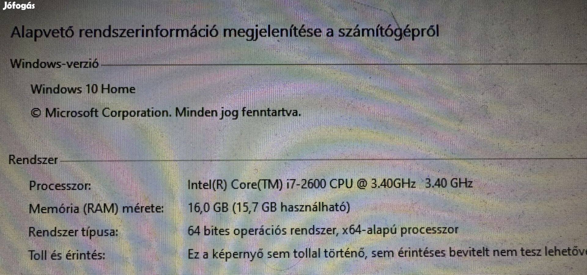 Asus P8H77-M LE + i7-2600 + 16 GB félgép