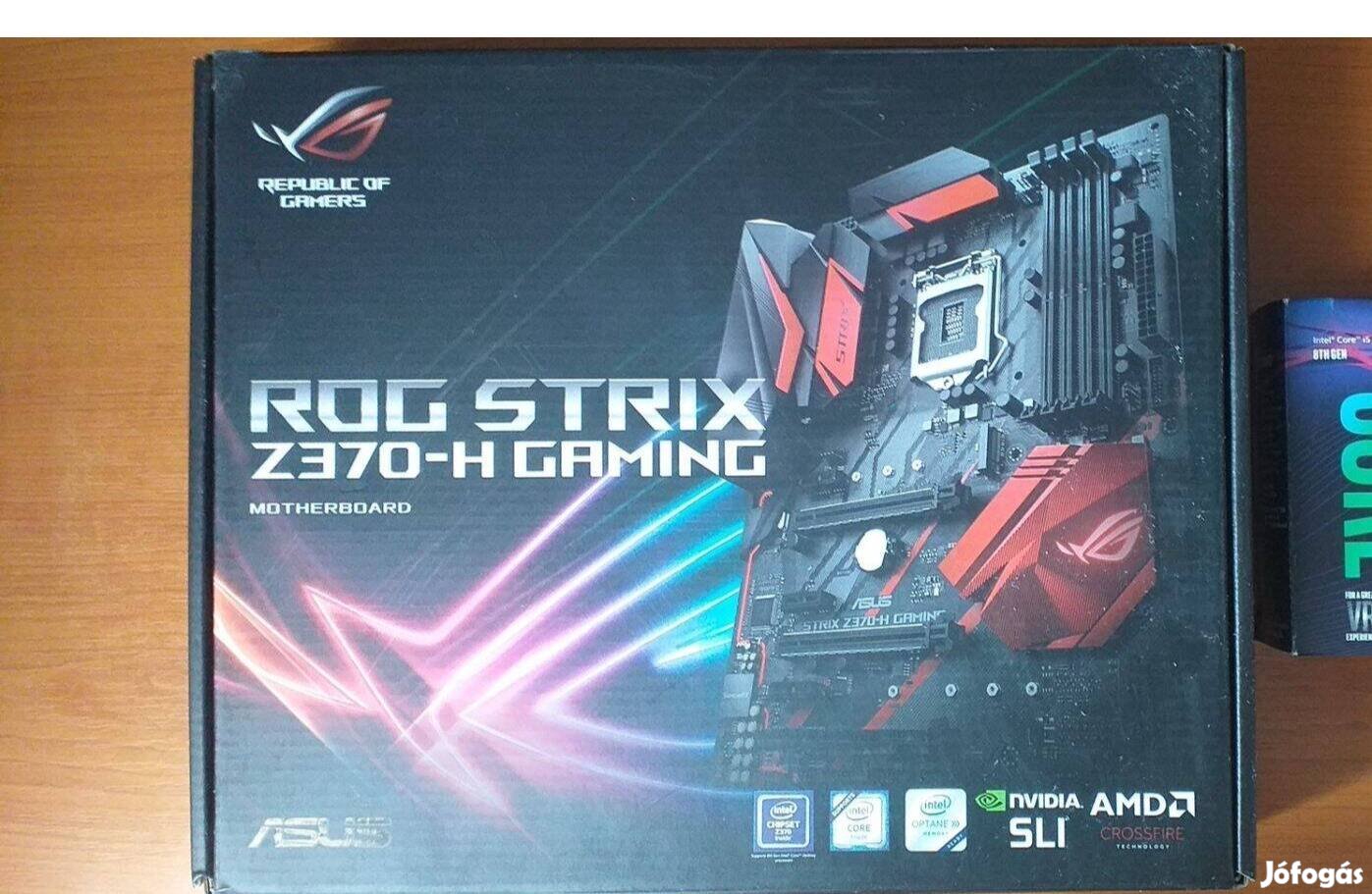 Asus ROG Strix Z370-H Gaming lap (garis, összes tartozék) Postázom is