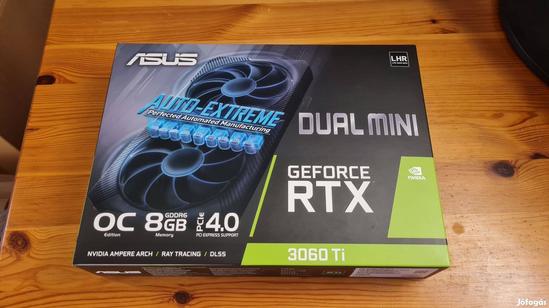 Asus Rtx 3060 ti oc dual mini 8GB videókártya doboz, számla, garancia