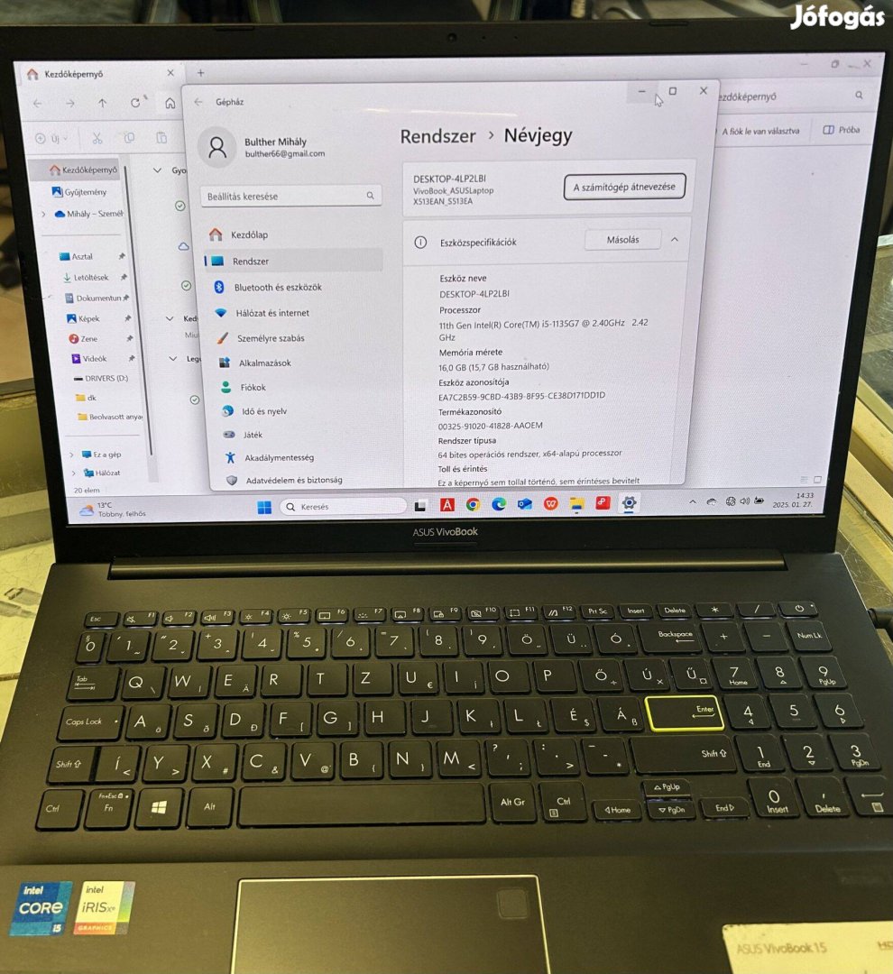 Asus Vivobook S513 Notebbok i5-11/16GB/512GB