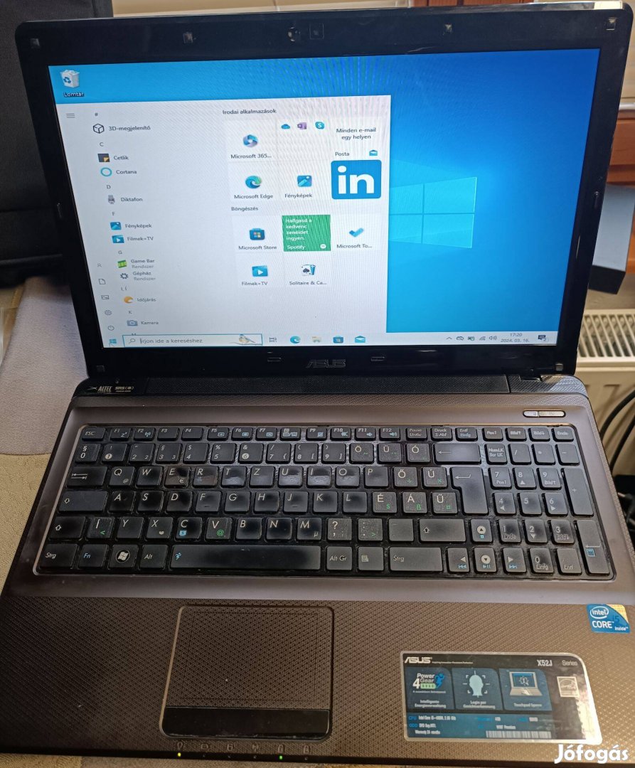 Asus X52J I5 4GB laptop jó állapoptban eladó