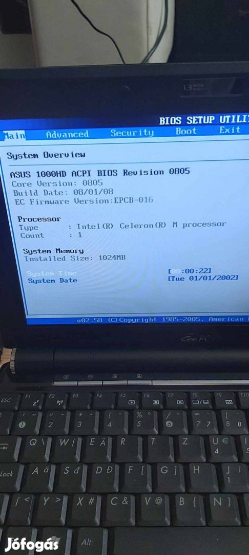 Asus eee pc laptop töltő nélkül eladó
