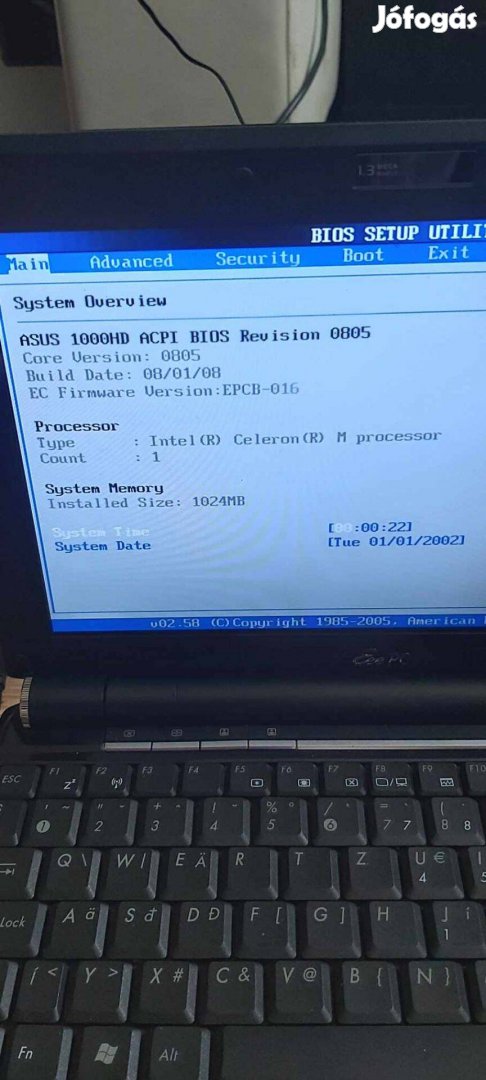 Asus eee pc laptop töltő nélkül eladó