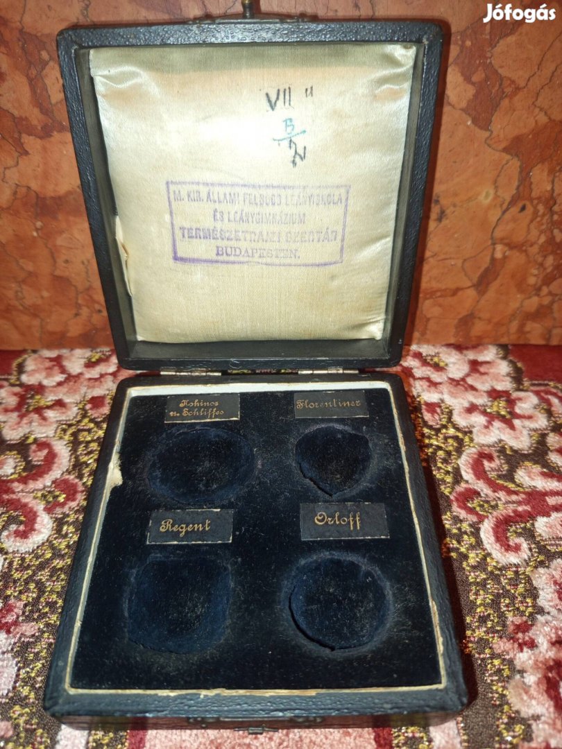 Ásvány tartó doboz Magyar királyi felsőbb leányiskola