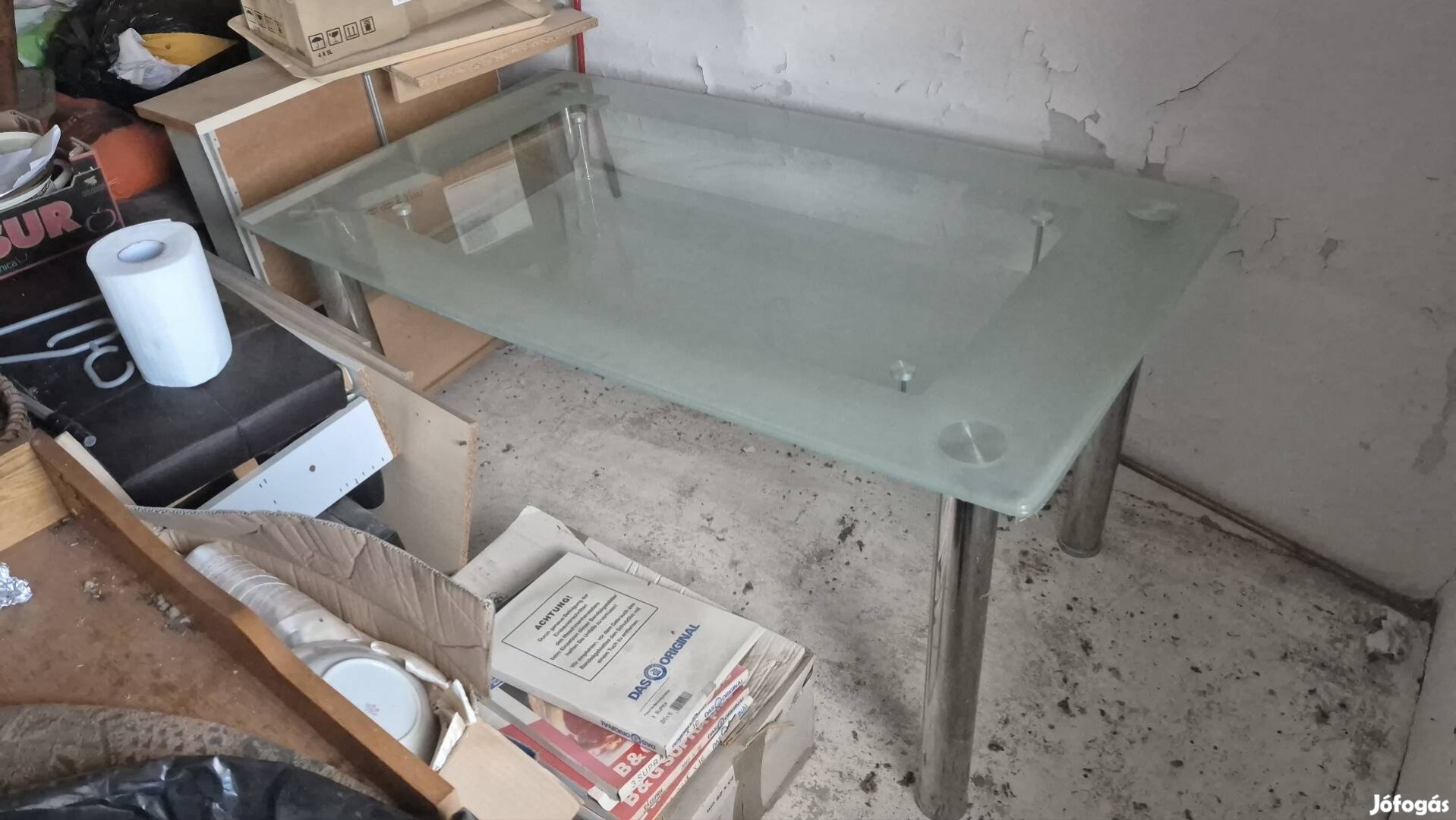 Asztal 2 lapos, biztonsági üveggel eladó