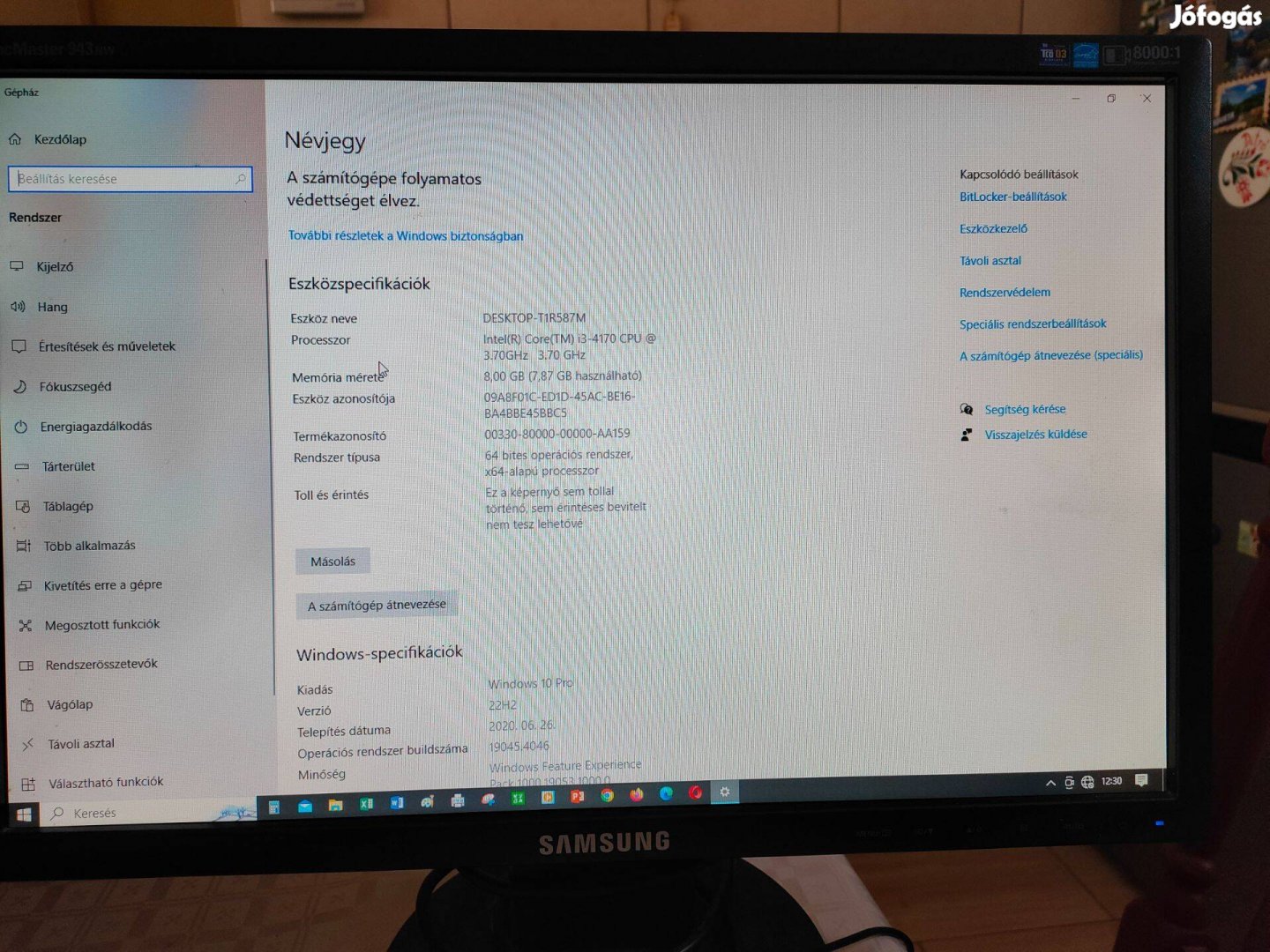 Asztali PC szett eladó intel i3