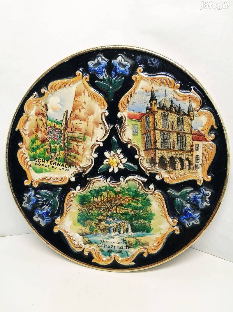 Asztali, fali dísztányér Luxembourg. Echternach nevezetesség