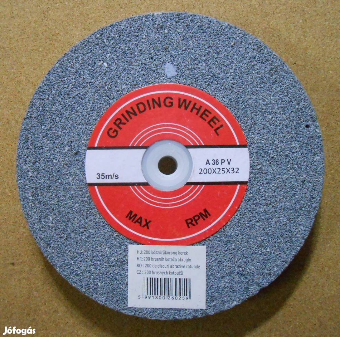 Asztali kettősköszörű köszörűgép köszörűkő 200x25mm