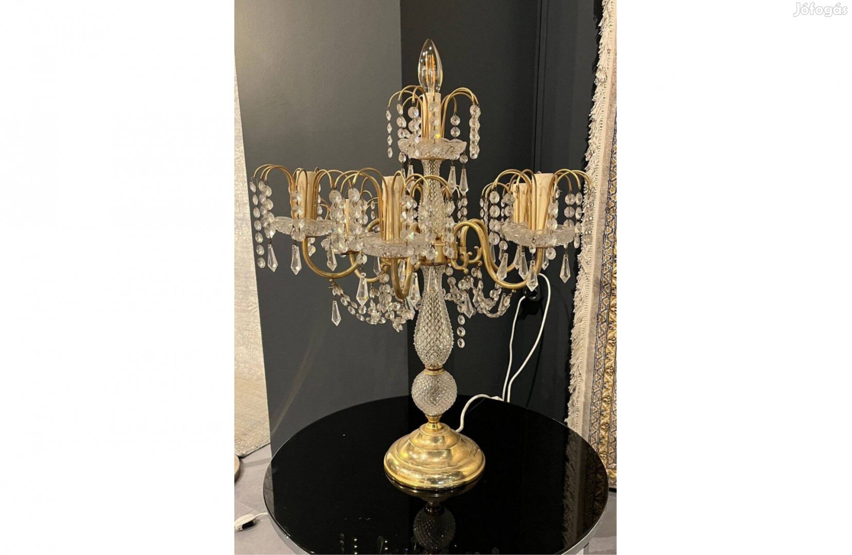 Asztali lámpa 5-ös Arany Klasszikus kristály